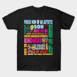 Autism Proud Mother Son Love Autistic Kids Autism Awareness Family T-Shirt